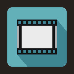 Film strip icon in flat style on a baby blue background