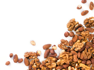 Background of mixed nuts with copy space