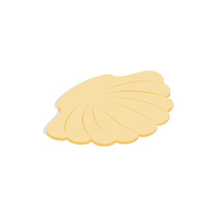 Seashell icon in isometric 3d style on a white background