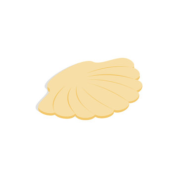 Seashell icon in isometric 3d style on a white background