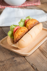 Korokke Pan (croquette bun), japanese food.