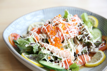 salad with salmon japanese food