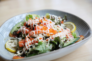 salad with salmon japanese food