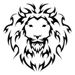 Lion's Head in the form of a stylized tattoo