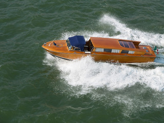 italian wooden motorboat