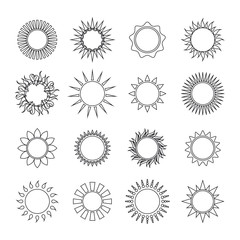 Sun Icons Collection Vector Set