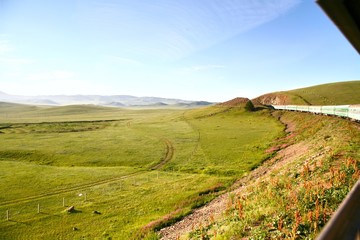 Fototapeta premium Trans-Siberian Railway from beijing china to ulaanbaatar Mongolia