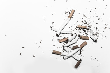 refusing cigarettes , Concept for stop smoking cigarette and healthy lifestyle