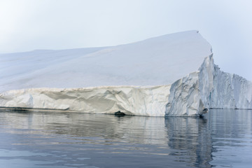 Icebergs with shadow on arctic ocean, Greenland