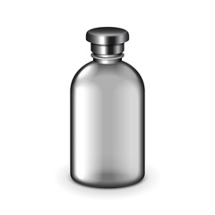 Cosmetic dark plastic bottle isolated vector