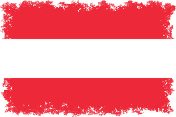 Flag of Austria with authentic color and distressed edges