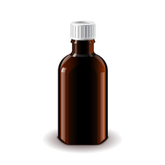 Medical dark glass bottle isolated vector