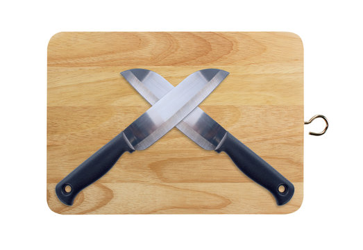 Knife on the chopping board