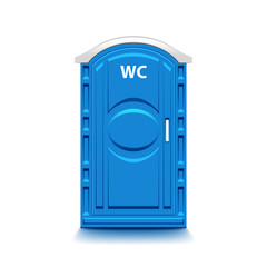 Blue public toilet isolated on white vector