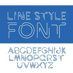 Vector linear font - simple and minimalistic alphabet in line style