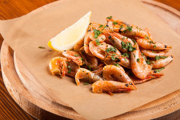 Shrimp with Herb oil and garlic