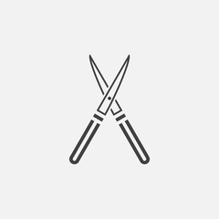 Garden scissors line icon, secateurs outline vector logo illustration, pruner linear pictogram isolated on white