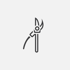 Garden scissors line icon, secateurs outline vector logo illustration, pruner linear pictogram isolated on white