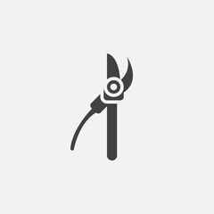 Garden scissors icon vector, secateurs solid logo illustration, pruner pictogram isolated on white