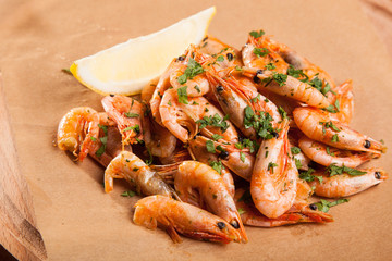 Shrimp with Herb oil and garlic