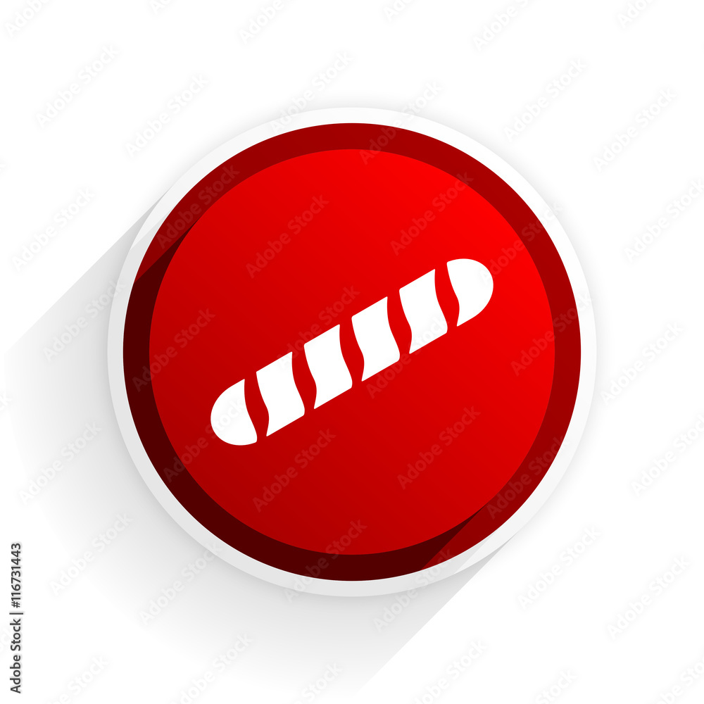 Poster baguette flat icon with shadow on white background, red modern design web element