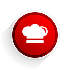 cook flat icon with shadow on white background, red modern design web element