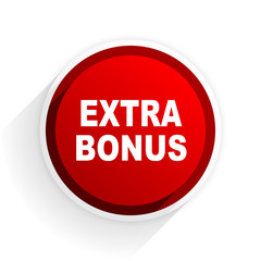 extra bonus flat icon with shadow on white background, red modern design web element
