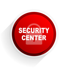 security center flat icon with shadow on white background, red modern design web element