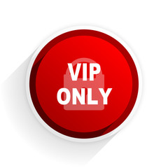vip only flat icon with shadow on white background, red modern design web element