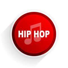 hip hop flat icon with shadow on white background, red modern design web element