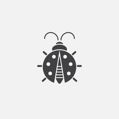 ladybug icon vector, bug solid logo illustration, pictogram isolated on white