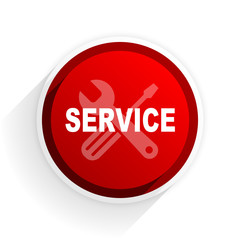 service flat icon with shadow on white background, red modern design web element
