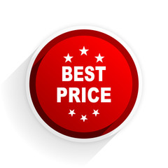 best price flat icon with shadow on white background, red modern design web element