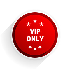 vip only flat icon with shadow on white background, red modern design web element