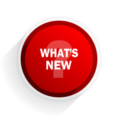 new flat icon with shadow on white background, red modern design web element