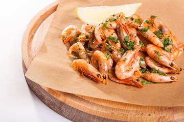 Shrimp with Herb oil and garlic