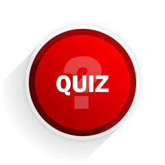 quiz flat icon with shadow on white background, red modern design web element