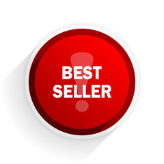 best seller flat icon with shadow on white background, red modern design web element