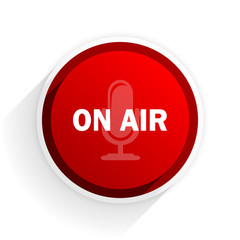 on air flat icon with shadow on white background, red modern design web element