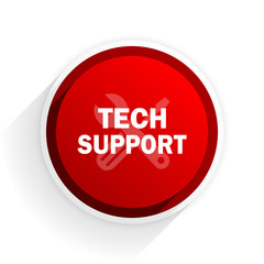 technical support flat icon with shadow on white background, red modern design web element