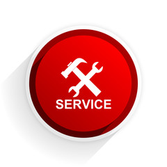service flat icon with shadow on white background, red modern design web element