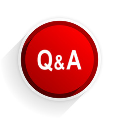 question answer flat icon with shadow on white background, red modern design web element
