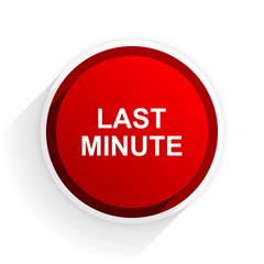 last minute flat icon with shadow on white background, red modern design web element
