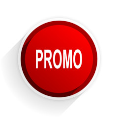 promo flat icon with shadow on white background, red modern design web element