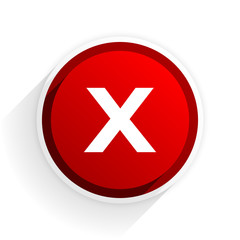 Obraz premium cancel flat icon with shadow on white background, red modern design web element