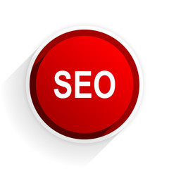 seo flat icon with shadow on white background, red modern design web element