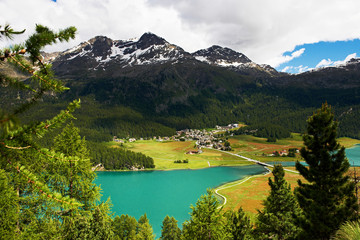 mountain lake in alps