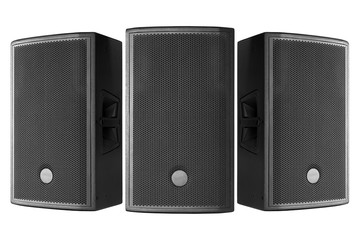 Obraz premium Three loudspeakers on a white background