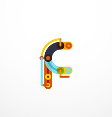 Cartoon linear letters icons