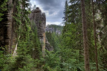 National Park of Adrspach-Teplice rocks. Rock Town. Czech Republic
